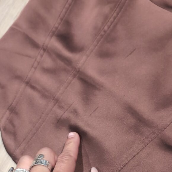 Aritzia Shiloh Brown Satin Corset Top - Picture 6 of 10